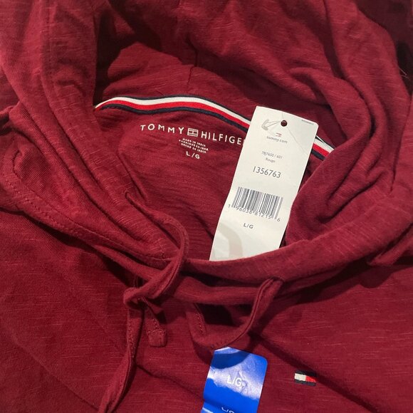 Men's Long Sleeves Hoody, Tommy Hilfiger, L/G, Red, NWT - Picture 9 of 9